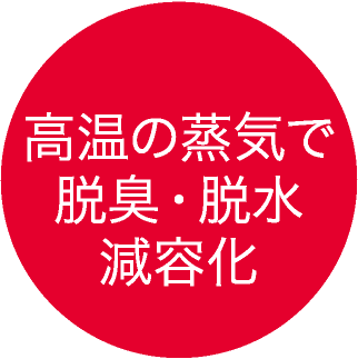 高温の蒸気で脱臭・脱水減容化